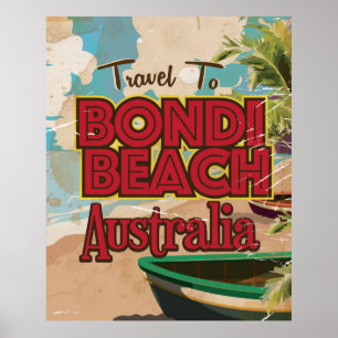Bondi Beach Australië Vintage vakantieposter Poster