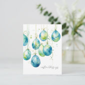 Bondi Blue en lente paaseieren op gouden string Feestdagenkaart (Staand voorkant)