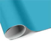Bondi Blue Solid Color Cadeaupapier (Rol Hoek)