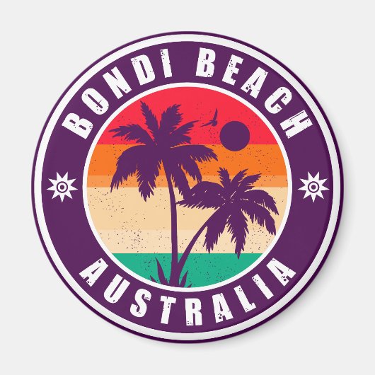 Bondi strand Australië palmbomen 60 jaar Magneet (Voorkant)