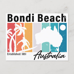 Bondi strand Australië  Retro Souvenirs 80s Briefkaart