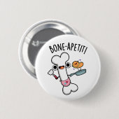 Bone Apetit Grappige Kookwoordspeling Ronde Button 5,7 Cm (Voorkant /achterkant)