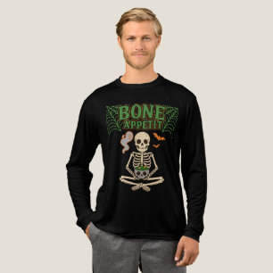 Bone Appétit Halloween Skelet met Ketel Tri-Blend Shirt