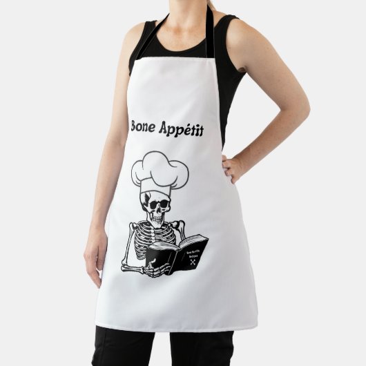 Bone Appétit Halloween Skeleton Chef Schort (Insitu)