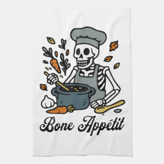 Bone Appétit: Skeleton Chef Grappig Halloween Bakk Theedoek