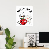Bone Apple Teeth Funny Bona Appetit Pun Poster (Thuiskantoor)