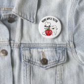 Bone Apple Teeth Funny Bona Appetit Pun  Ronde Button 5,7 Cm (In situ)