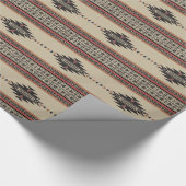 Bone, Black, Rust American Indian Style Cadeaupapier (Hoek)