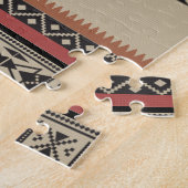 Bone, Black, Rust American Indian Style Legpuzzel (Zijkant)