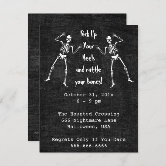 Bone Boogie Halloween Uitnodiging (Voorkant / Achterkant)