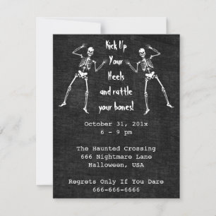 Bone Boogie Halloween-uitnodiging Kaart