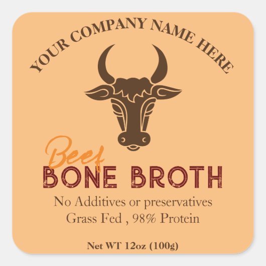 Bone Broth Container Label Sticker (Voorkant)