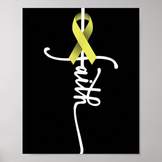 Bone Cancer Faith Sarcoma Bone Cancer Awareness Su Poster (Voorkant)