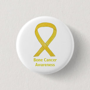 Bone Cancer Yellow Awareness Ribbon Art Buttonnen Ronde Button 3,2 Cm