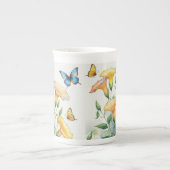 Bone China Cafee Mug - Yellow Morning Glory (Devant)
