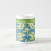 Bone China Coffee Mug : Lys of the Valley, Bleu (Devant)