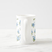 Bone China Mok-Blue Rozen Porselein Kop (Achterkant)