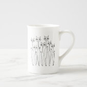 Bone China Mok (handgetekende katten) (Rechts)