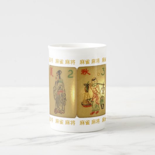 Bone China mok met seizoenstegels (Voorkant)