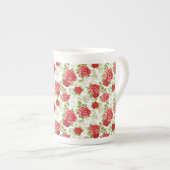 Bone China Mok- rode rozen Porselein Kop (Voorkant rechts)