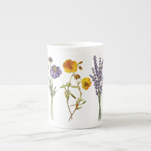 Bone China Mok - Wilde bloemen (Voorkant)