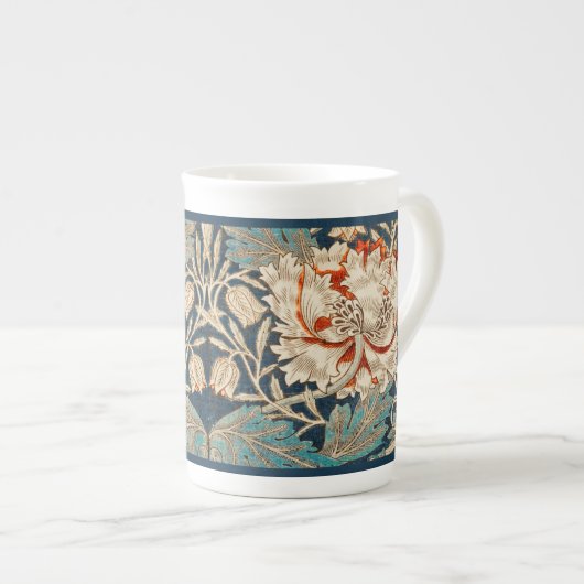 BONE CHINA MOK : WILLIAM MORRIS : HONEYSUCKLE (Voorkant rechts)