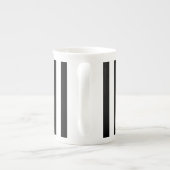Bone China Mug Black & White Stripes (Dos)