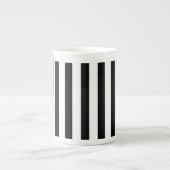 Bone China Mug Black & White Stripes (Devant)