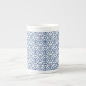Bone China Mug Blue Damask (Devant)