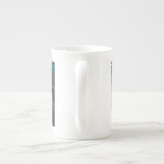 Bone China Mug Manchester UK Night Day Skyline (Dos)