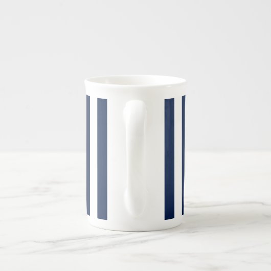 Bone China Mug Navy & White Stripes (Dos)