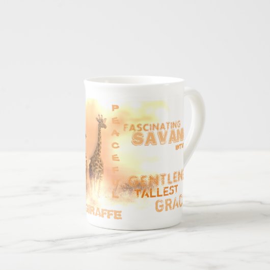 Bone China Unique Giraffe Mok (Voorkant rechts)