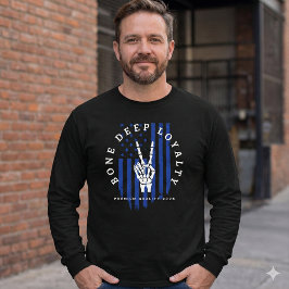 Bone Deep Loyalty Skeleton Hand USA Flag T-Shirt 