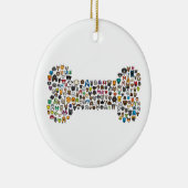 BONE Dog Cartoon Keramisch Ornament (Rechts)