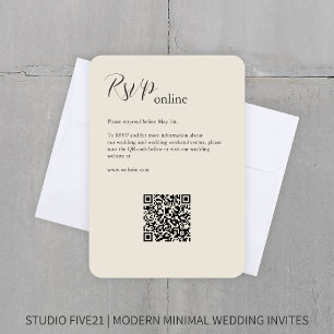 Bone · Elegante moderne bruiloft RSVP Kaartje