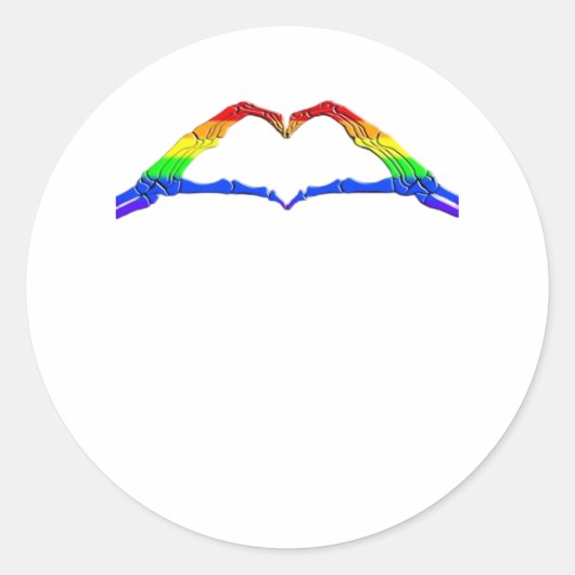 Bone Hands Heart Classic Ronde Sticker (Voorkant)