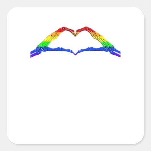 Bone Hands Heart Classic Vierkante Sticker (Voorkant)