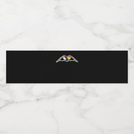 Bone Hands Heart Pride Progress Waterfles Etiket (Enkel label)