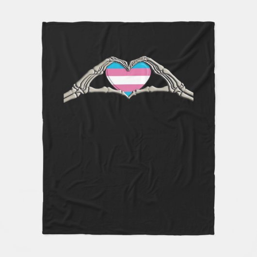 Bone Hands Heart Transgender Gothic Fleece Deken (Voorkant)