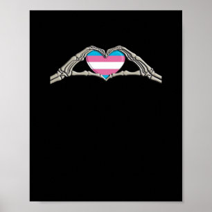 Bone Hands Heart Transgender Gothic Poster