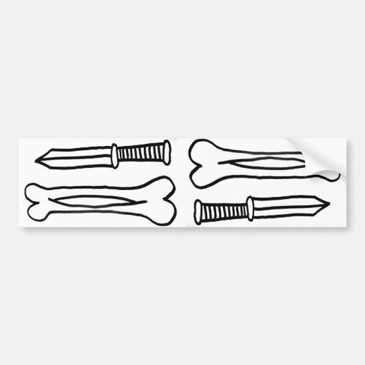 Bone Knife X 2 Bumpersticker (Voorkant)