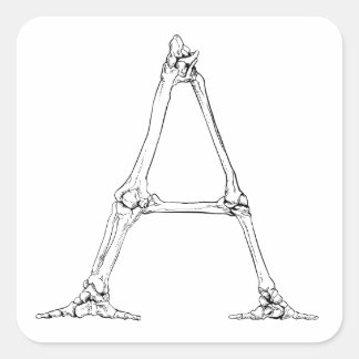 Bone Letter - A Vierkante Sticker