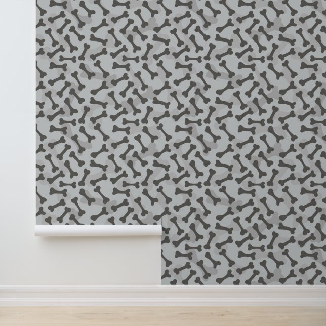 Bone Textern Pattern Greyscale Behang (Applicatie)