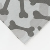 Bone Textern Pattern Greyscale Fleece Deken (Hoek)