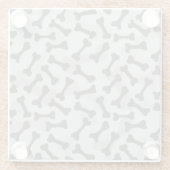 Bone Textern Pattern Greyscale Glazen Onderzetter (Achterkant)