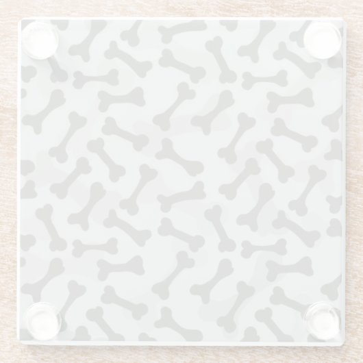 Bone Textern Pattern Greyscale Glazen Onderzetter (Achterkant)