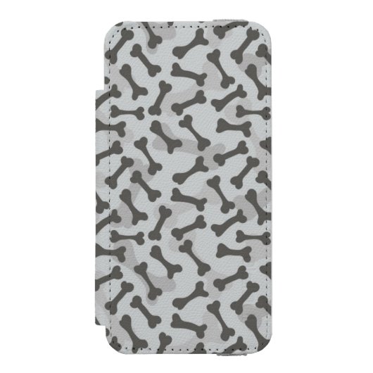 Bone Textern Pattern Greyscale Incipio iPhone Portemonnee Hoesje (Voorkant Agenda)