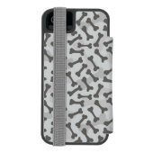 Bone Textern Pattern Greyscale Incipio iPhone Portemonnee Hoesje (Agenda Achterkant)