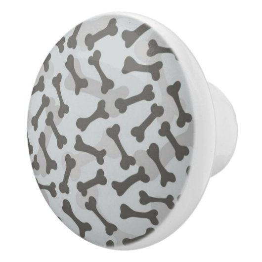 Bone Textern Pattern Greyscale Keramische Knop (Rechts)
