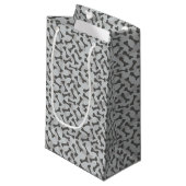 Bone Textern Pattern Greyscale Klein Cadeauzakje (Voorkant Gekanteld)